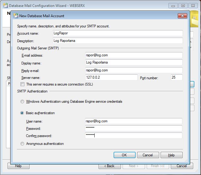 Sql Server New Database Mail Account